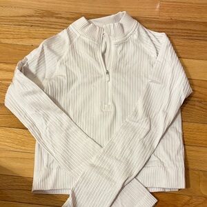 lululemon athletica White Ribbed Sweatshirt